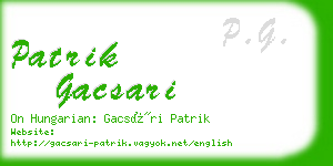 patrik gacsari business card